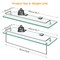 Silver Tempered Glass Floating Shelves with Stainless Steel and Towel Rod